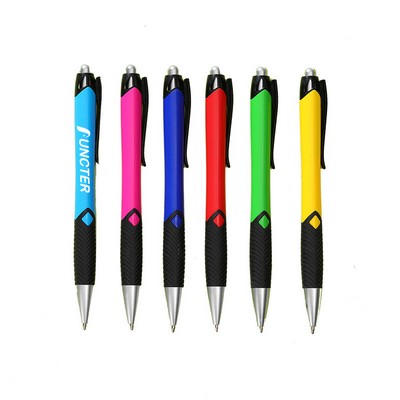 Ballpoint Pen W/ Rubber Grip/Clip